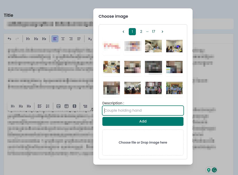 Tiptap image picker for RHAC org dashboard